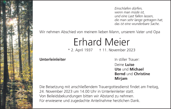 Anzeige von Erhard Meier von MGO