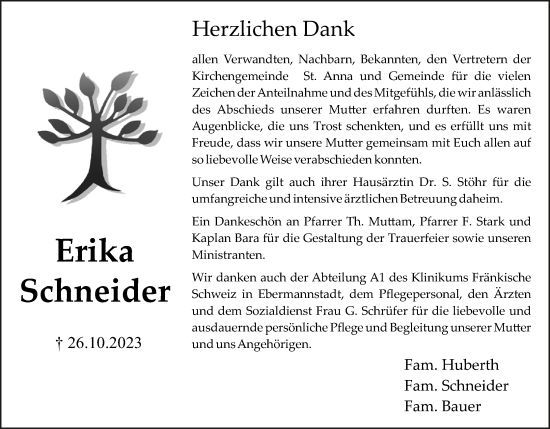 Anzeige von Erika Schneider von MGO