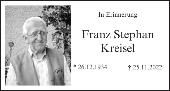 Anzeige von Franz Stephan Kreisel von MGO