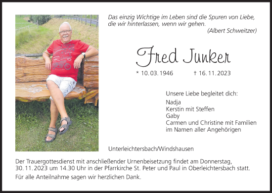 Anzeige von Fred Junker von MGO