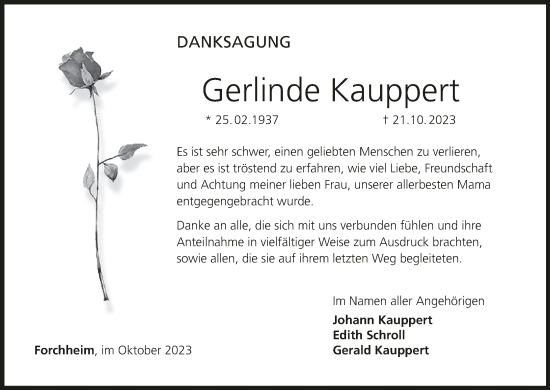 Anzeige von Gerlinde Kauppert von MGO