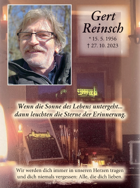 Anzeige von Gert Reinsch von MGO