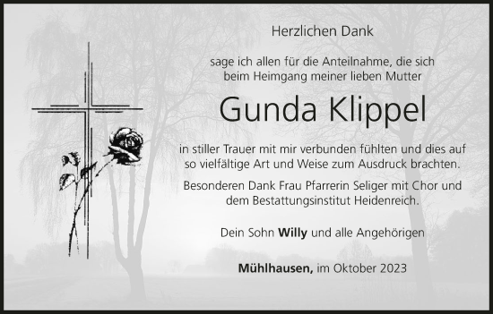 Anzeige von Gunda Klippel von MGO