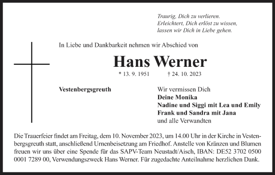 Anzeige von Hans Werner von MGO