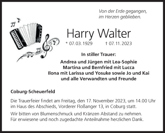 Anzeige von Harry Walter von MGO