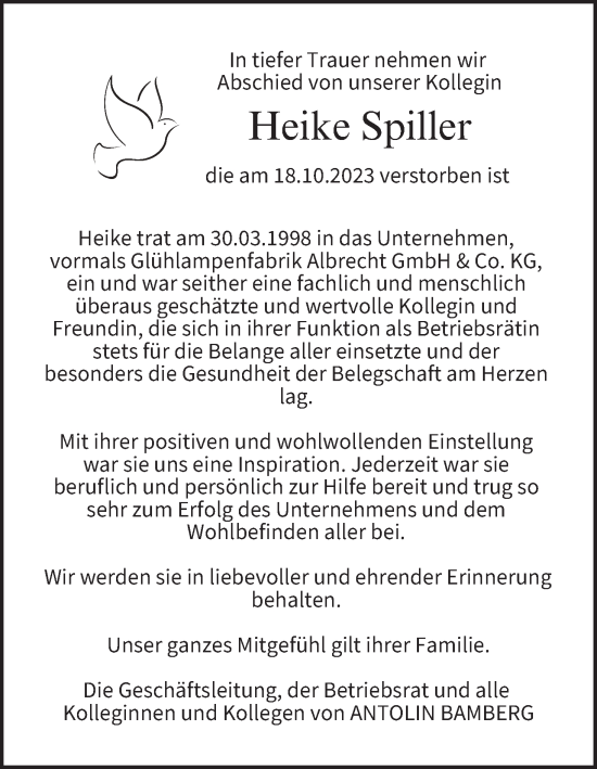 Anzeige von Heike Spiller von MGO