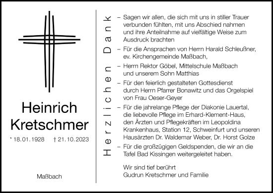 Anzeige von Heinrich Kretschmer von MGO
