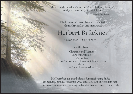Anzeige von Herbert Brückner von MGO