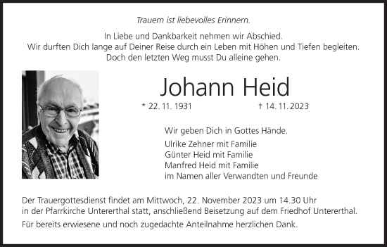 Anzeige von Johann Heid von MGO