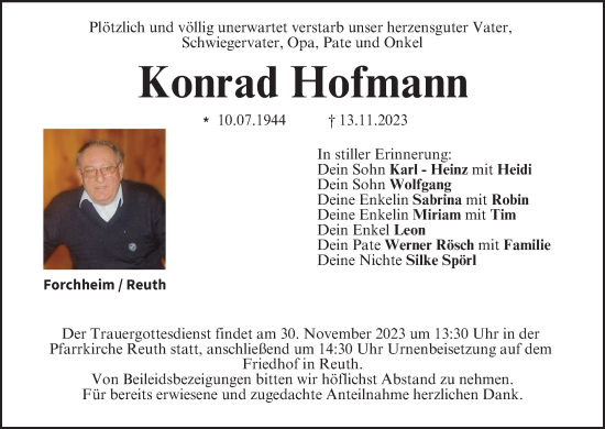 Anzeige von Konrad Hofmann von MGO