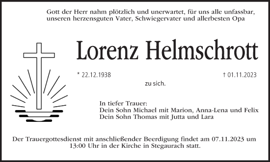 Anzeige von Lorenz Helmschrott von MGO