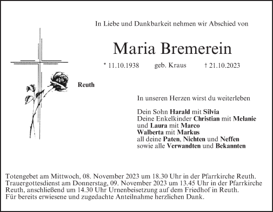 Anzeige von Maria Bremerein von MGO