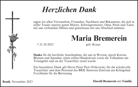 Anzeige von Maria Bremerein von MGO