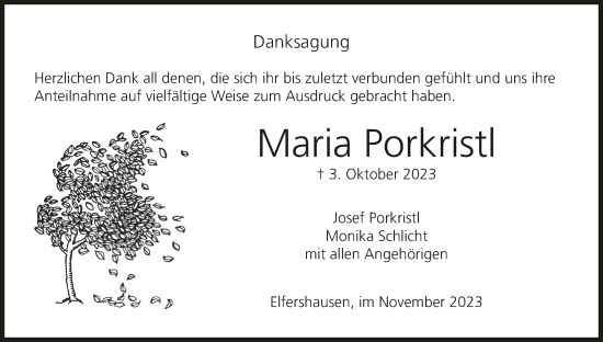 Anzeige von Maria Porkristl von MGO