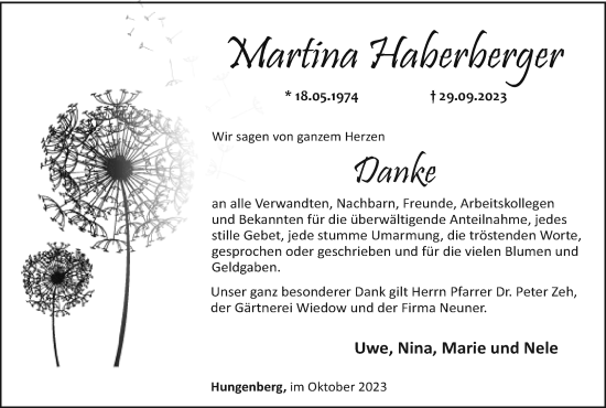 Anzeige von Martina Haberberger von MGO