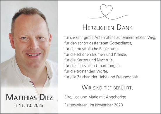 Anzeige von Matthias Diez von MGO