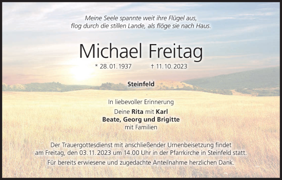 Anzeige von Michael Freitag von MGO