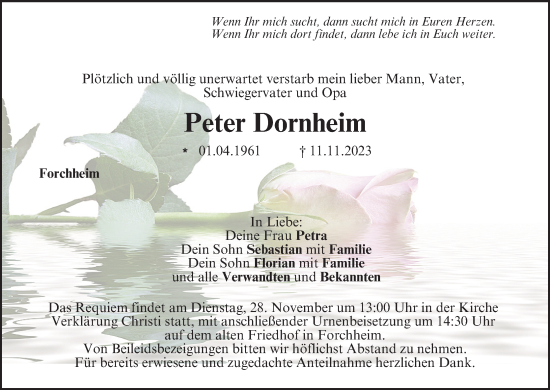 Anzeige von Peter Dornheim von MGO
