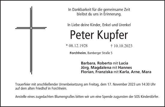 Anzeige von Peter Kupfer von MGO
