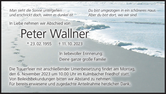 Anzeige von Peter Wallner von MGO