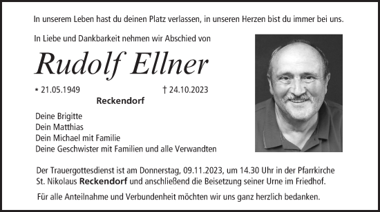 Anzeige von Rudolf Ellner von MGO