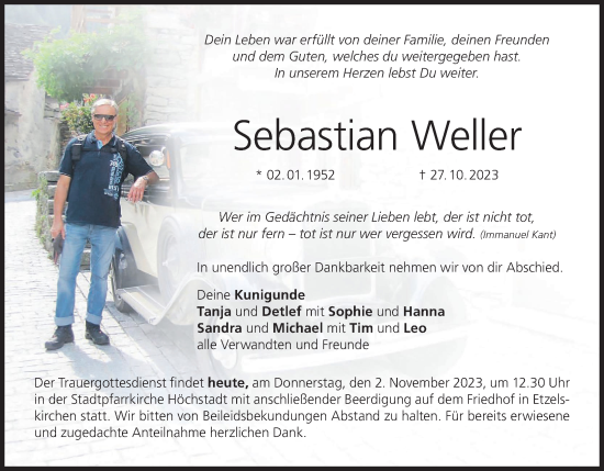 Anzeige von Sebastian Weller von MGO