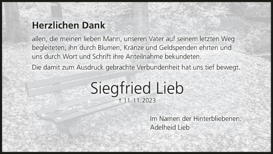 Anzeige von Siegfried Lieb von MGO