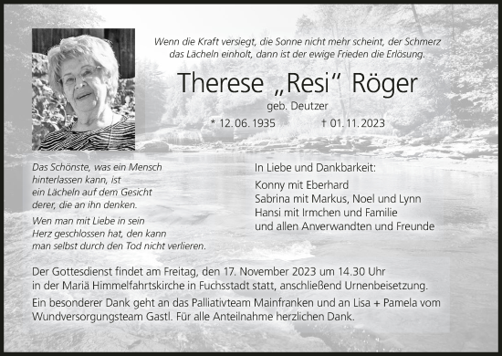 Anzeige von Therese Röger von MGO