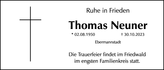 Anzeige von Thomas Neuner von MGO