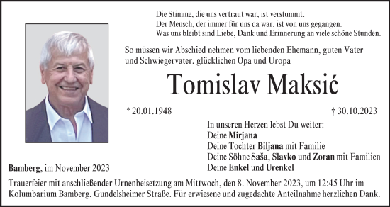Anzeige von Tomislav Maksic von MGO
