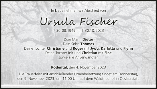 Anzeige von Ursula Fischer von MGO