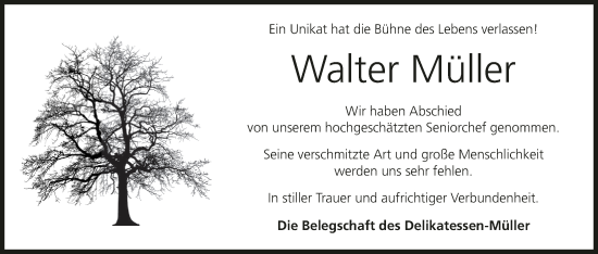 Anzeige von Walter Müller von MGO
