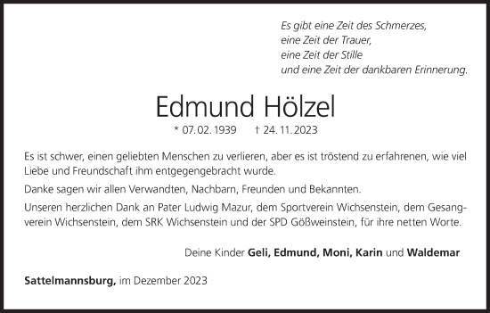 Anzeige von Edmund Hölzel von MGO