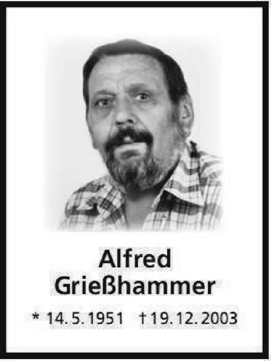 Anzeige von Alfred Grießhammer von MGO