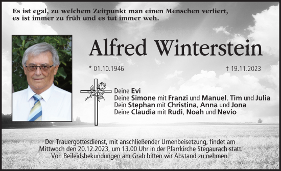 Anzeige von Alfred Winterstein von MGO