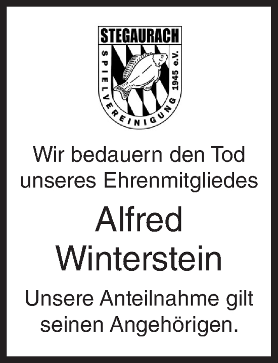 Anzeige von Alfred Winterstein von MGO