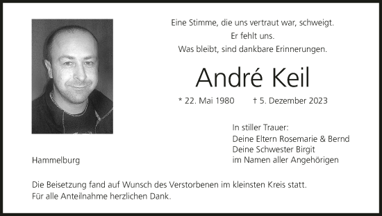 Anzeige von Andre Keil von MGO