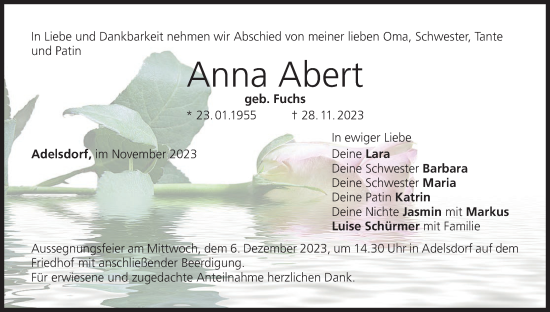 Anzeige von Anna Abert von MGO