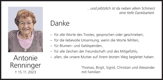 Anzeige von Antonie Renninger von MGO