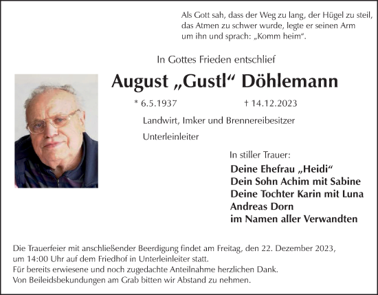 Anzeige von August Döhlemann von MGO