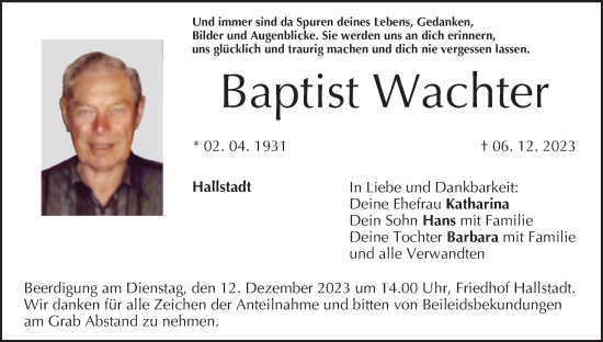 Anzeige von Baptist Wachter von MGO