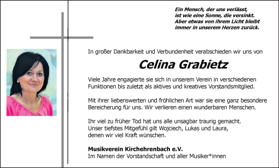 Anzeige von Celina Grabietz von MGO