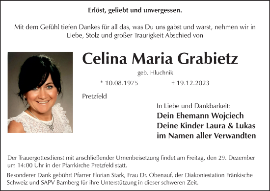 Anzeige von Celina Maria Grabietz von MGO