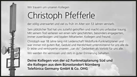Anzeige von Christoph Pfefferle von MGO