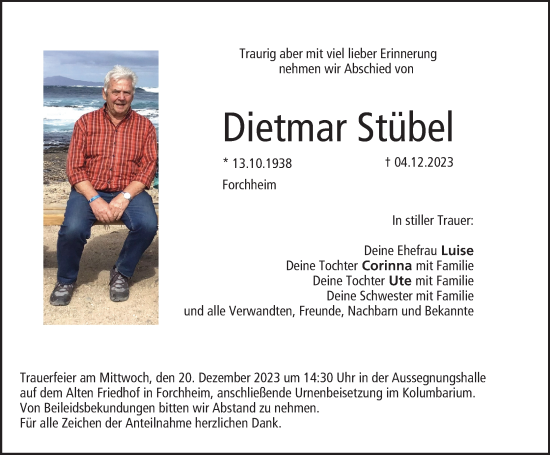 Anzeige von Dietmar Stübel von MGO