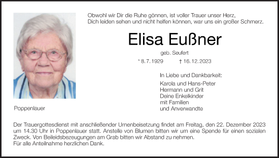 Anzeige von Elisa Eußner von MGO