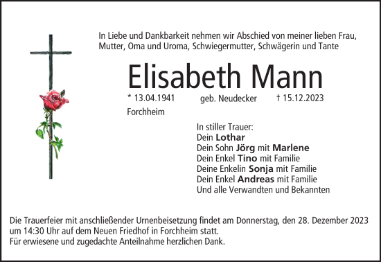 Anzeige von Elisabeth Mann von MGO