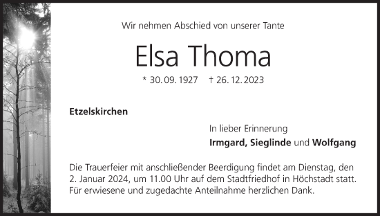 Anzeige von Elsa Thoma von MGO