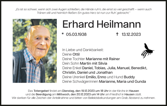 Anzeige von Erhard Heilmann von MGO