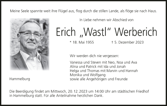 Anzeige von Erich  Werberich von MGO